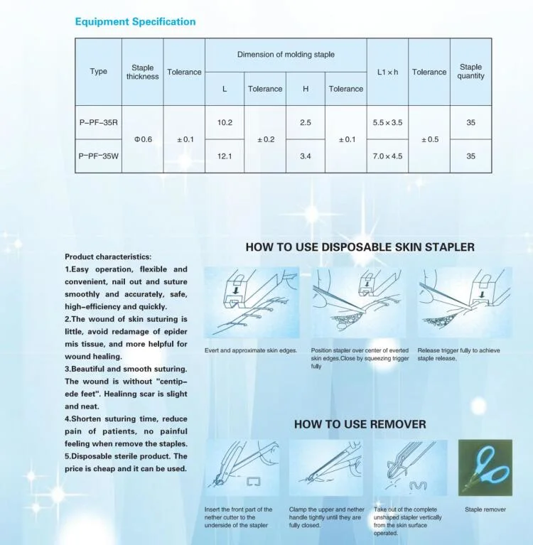 New Type Disposable Medical Skin Stapler