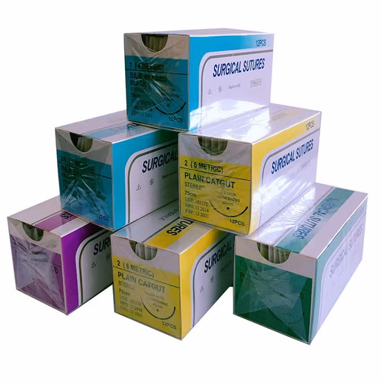 医療用品---滅菌手術用縫合糸材料 (PGA/PDO/シルク/ナイロン/キャットガット)