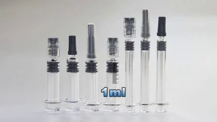 1ml 2.25ml 3ml 5ml 医療または化粧品注射用の事前充填可能な使い捨てガラス注射器